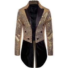 JERFER Charme Hommes Tailcoat Veste Gothique Steampunk Uniforme en Forme Costume Cardigan Outwear Manteau